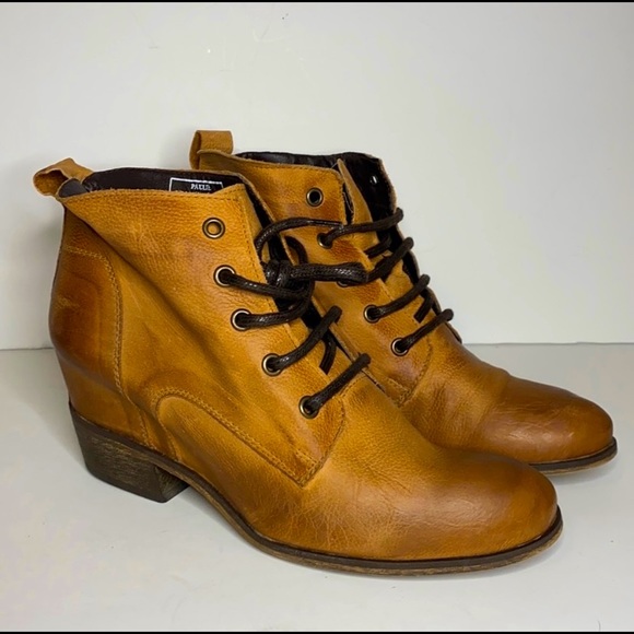 Matisse Paulie Cognac Brown Leather Lace Up Boot Size 8 - Picture 1 of 10